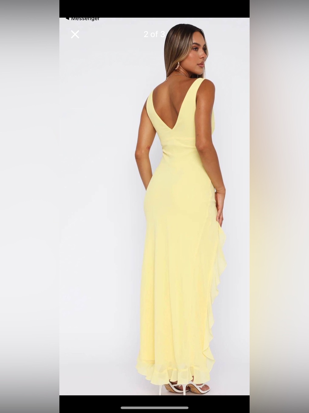 Yellow Ruffle High-Low Maxi Dress - Picture 2 of 3